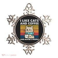 I Like Cats And Coffee And Maybe 3 People Ornament thumb 0