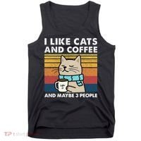 I Like Cats And Coffee And Maybe 3 People Tank Top thumb 0