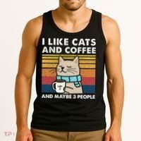 I Like Cats And Coffee And Maybe 3 People Tank Top thumb 3