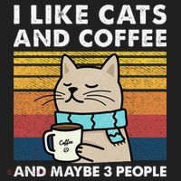 I Like Cats And Coffee And Maybe 3 People Golf Towel thumb 3
