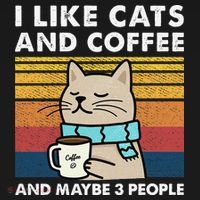 I Like Cats And Coffee And Maybe 3 People Kids Sweatshirt thumb 2