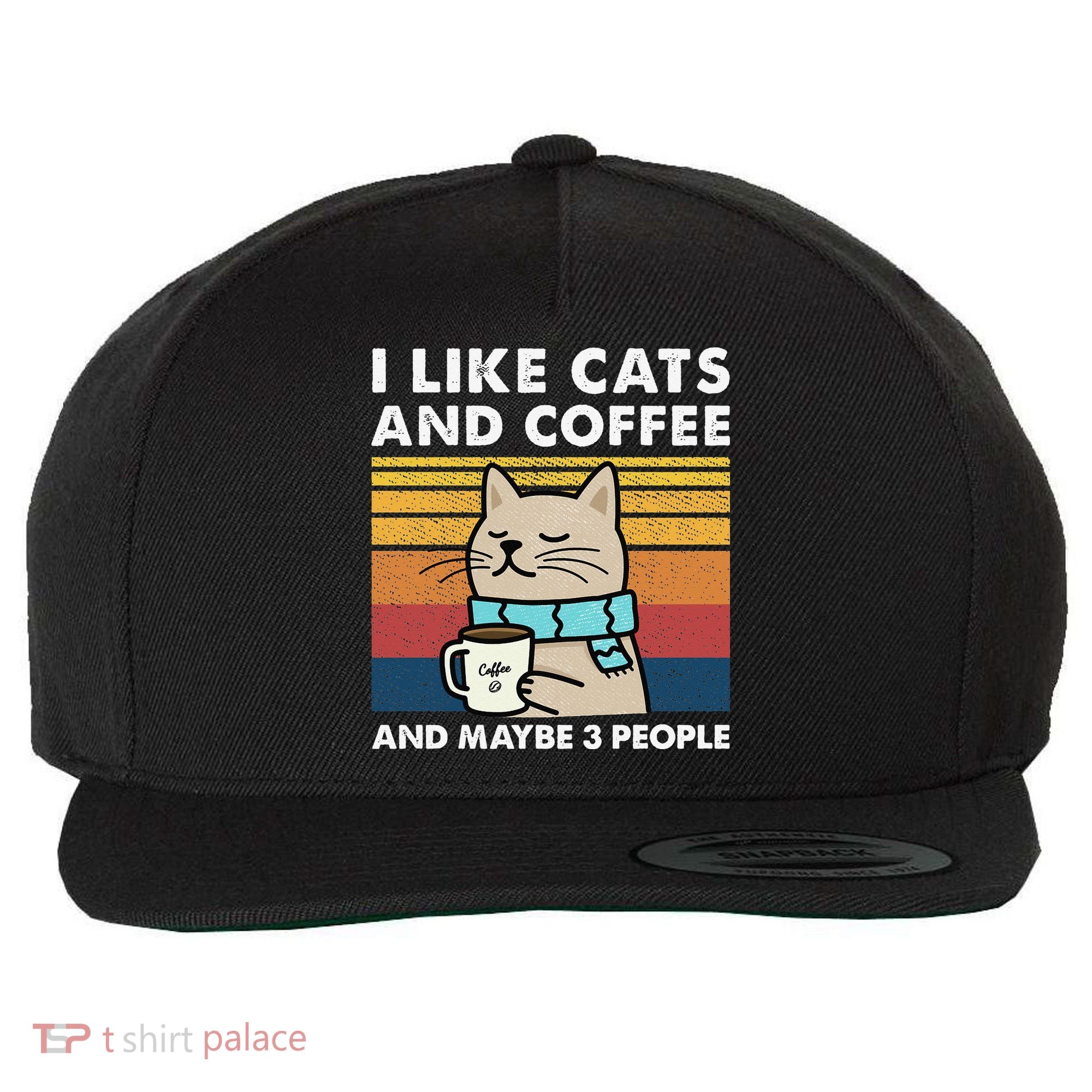 I Like Cats And Coffee And Maybe 3 People Wool Snapback Cap