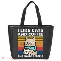 I Like Cats And Coffee And Maybe 3 People Tote Bag thumb 0
