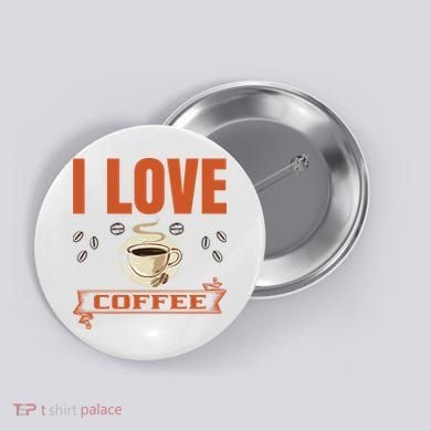 I Love Coffee Button