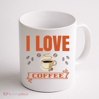 I Love Coffee Coffee Mug back