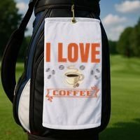 I Love Coffee Golf Towel thumb 2