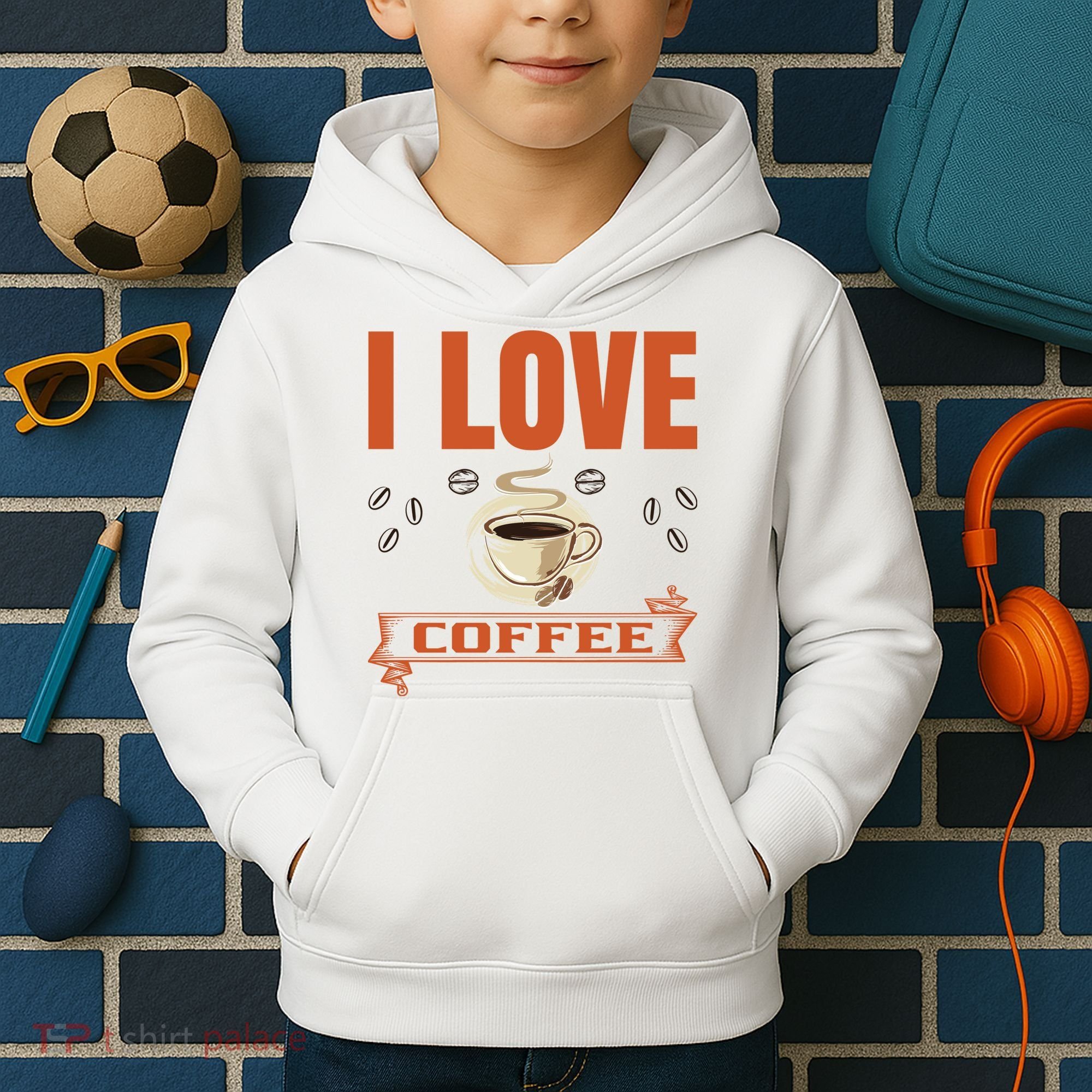 I Love Coffee Kids Hoodie