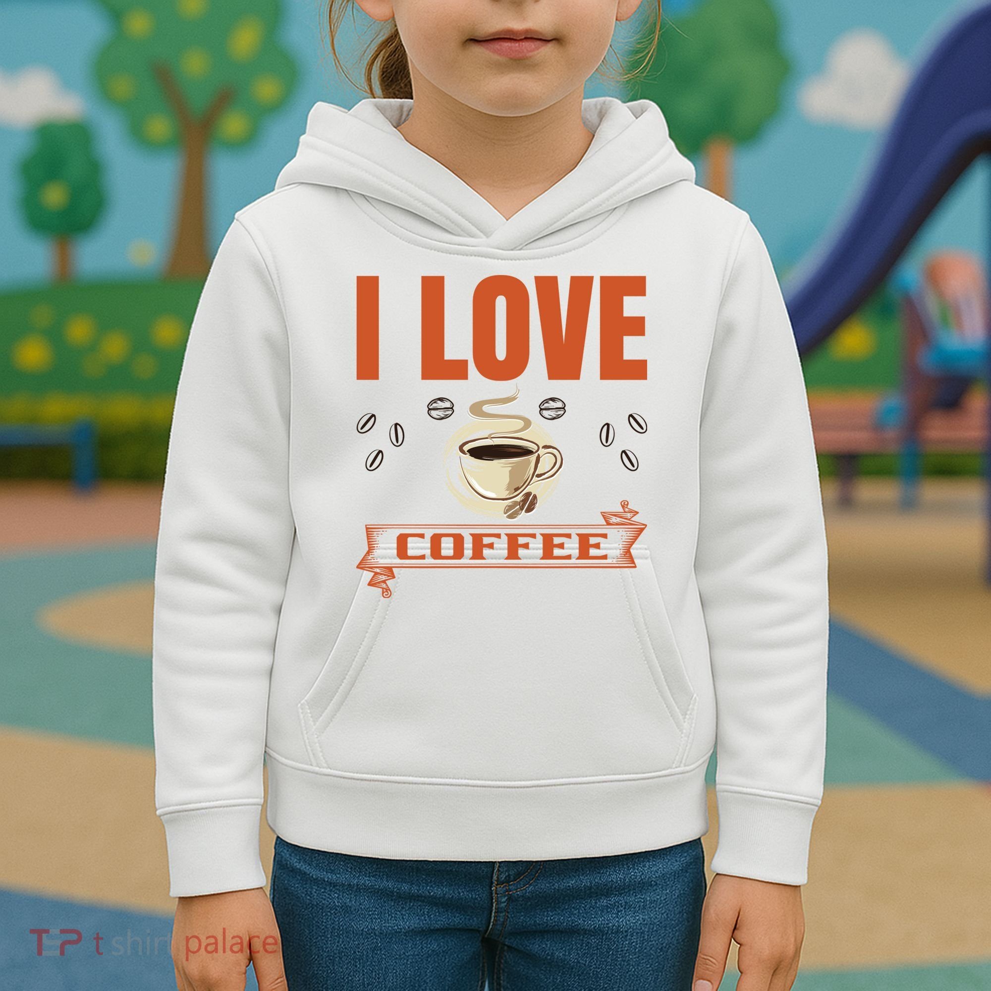 I Love Coffee Kids Hoodie