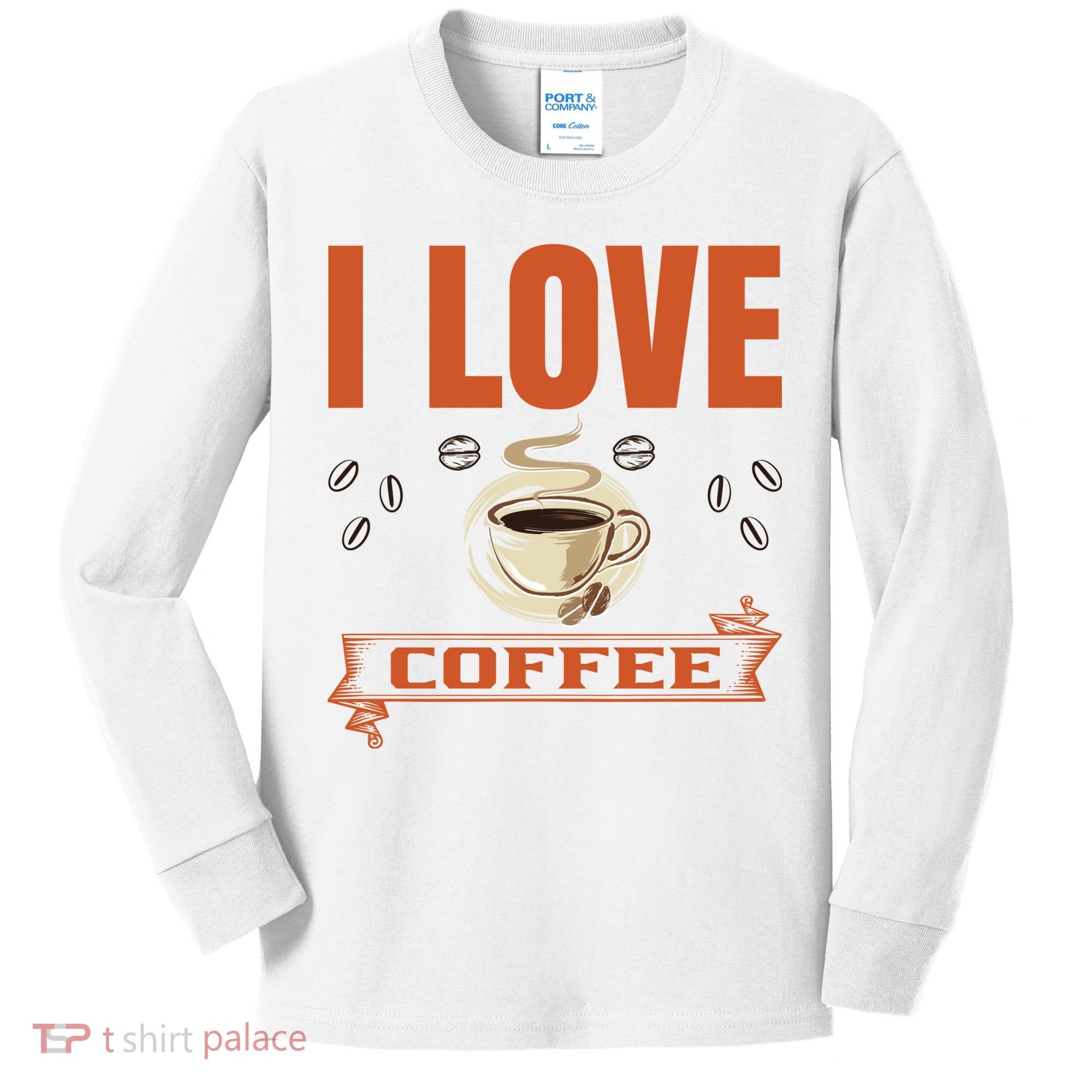 I Love Coffee Kids Long Sleeve Shirt