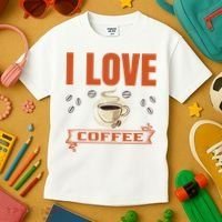 I Love Coffee Kids T-Shirt thumb 3