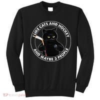 I Like Cats And Hockey And Maybe 3 People Funny Cats Sweatshirt thumb 0