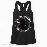 I Like Cats And Hockey And Maybe 3 People Funny Cats Women's Tank Top thumb 0