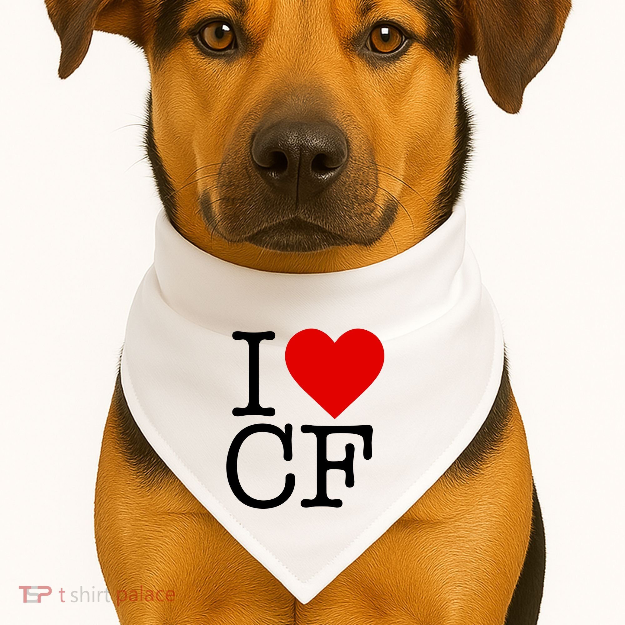 I Love Charlotte Folk USA-Made Doggie Bandana