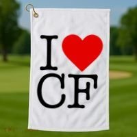 I Love Charlotte Folk Golf Towel thumb 1