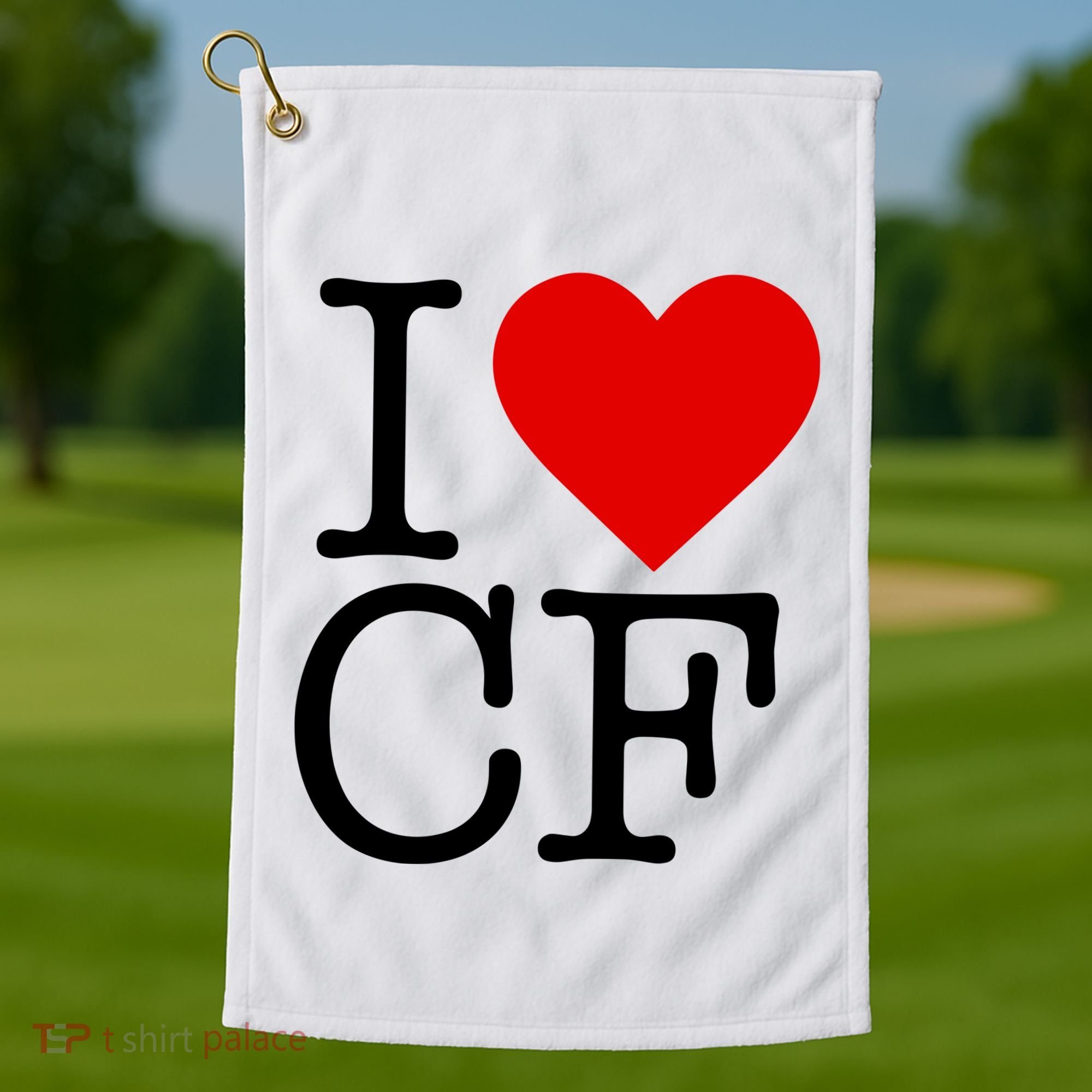 I Love Charlotte Folk Golf Towel