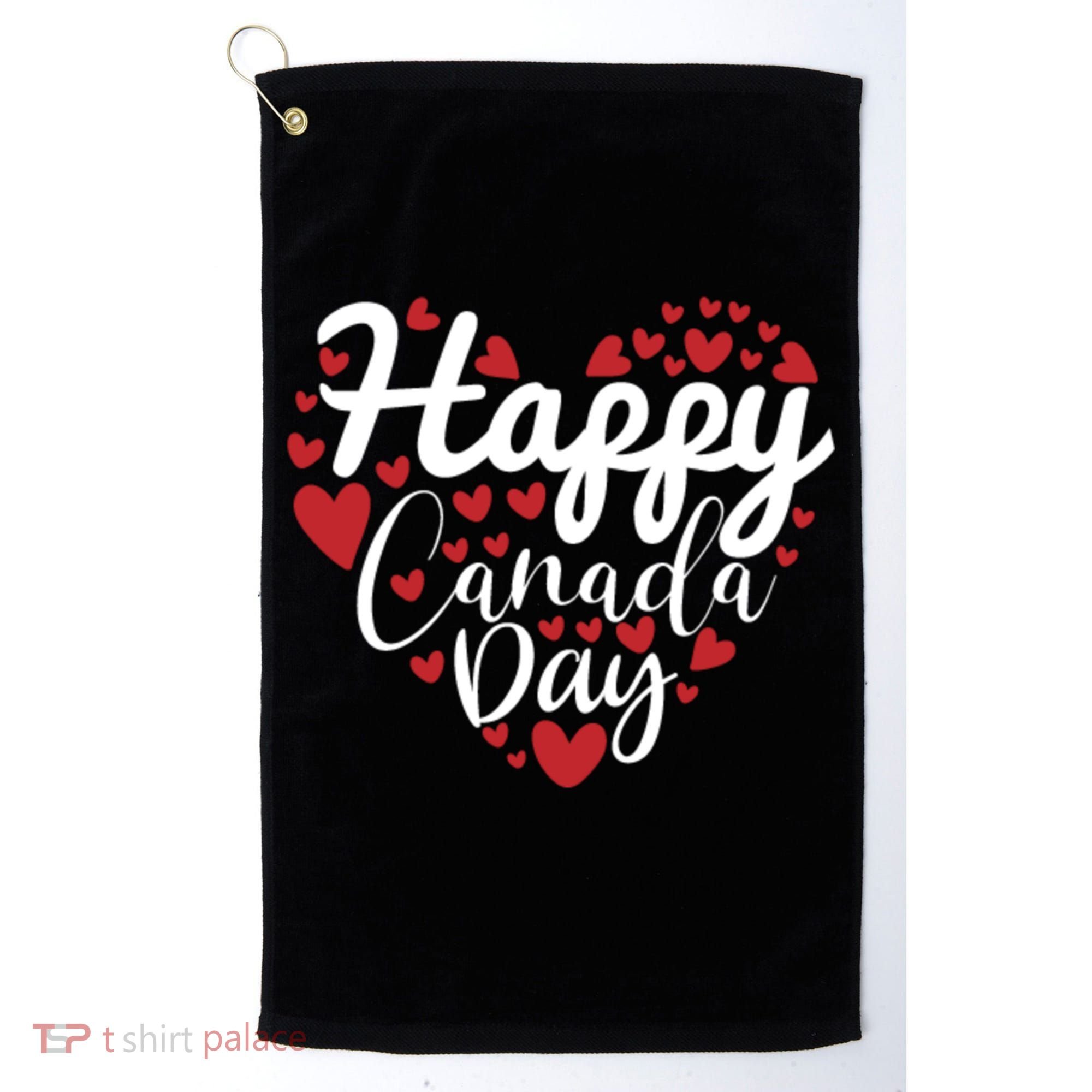 I Love Canada Happy Canada Day Gift Golf Towel