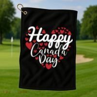 I Love Canada Happy Canada Day Gift Golf Towel thumb 1