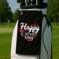 I Love Canada Happy Canada Day Gift Golf Towel thumb 2
