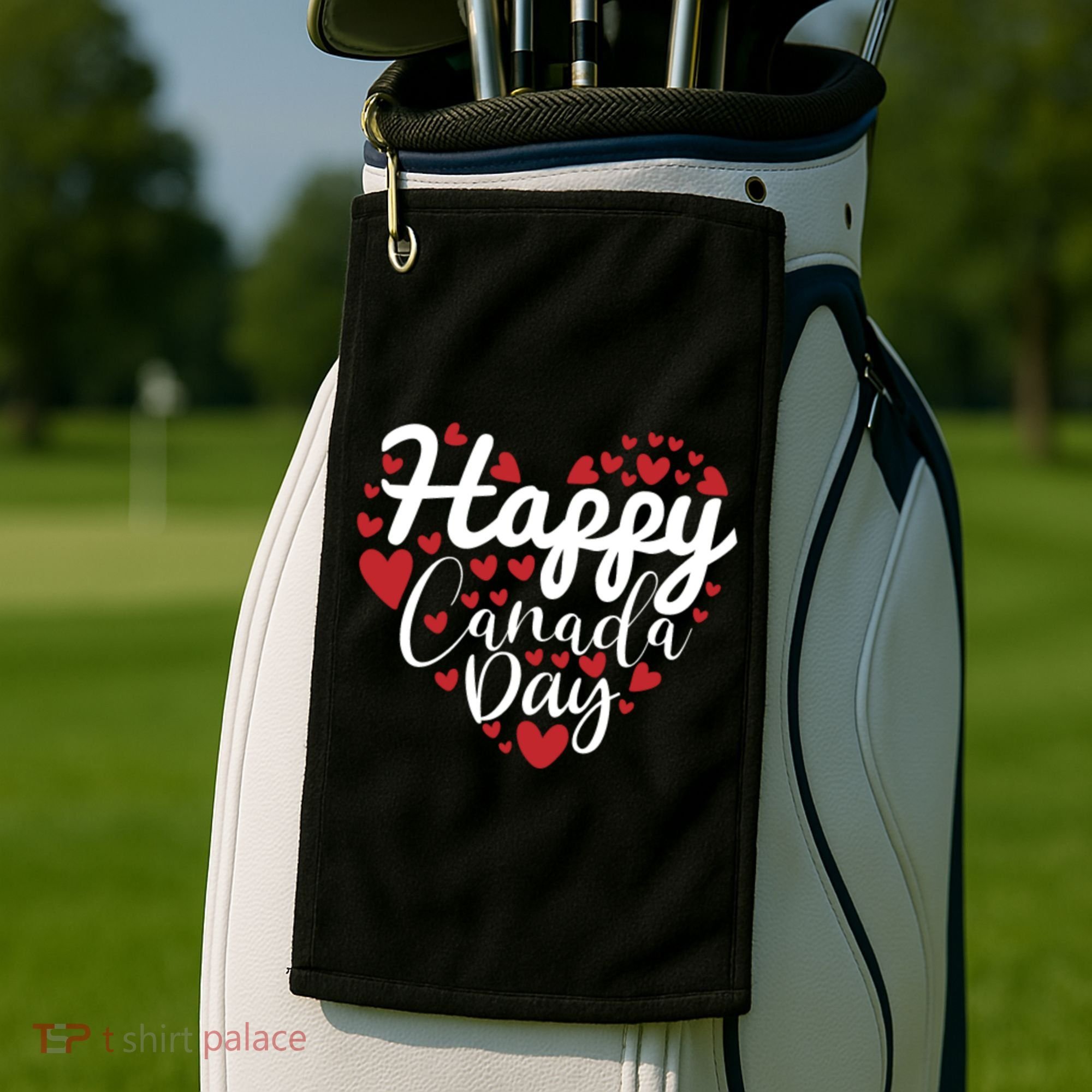 I Love Canada Happy Canada Day Gift Golf Towel