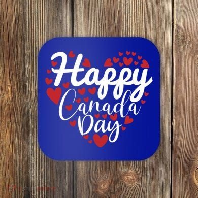 I Love Canada Happy Canada Day Gift Coaster