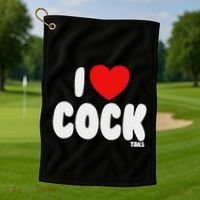I Love Cocktails Raunchy Funny Embarrassing Golf Towel thumb 1