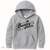 I Love Country Music Kids Hoodie thumb 0
