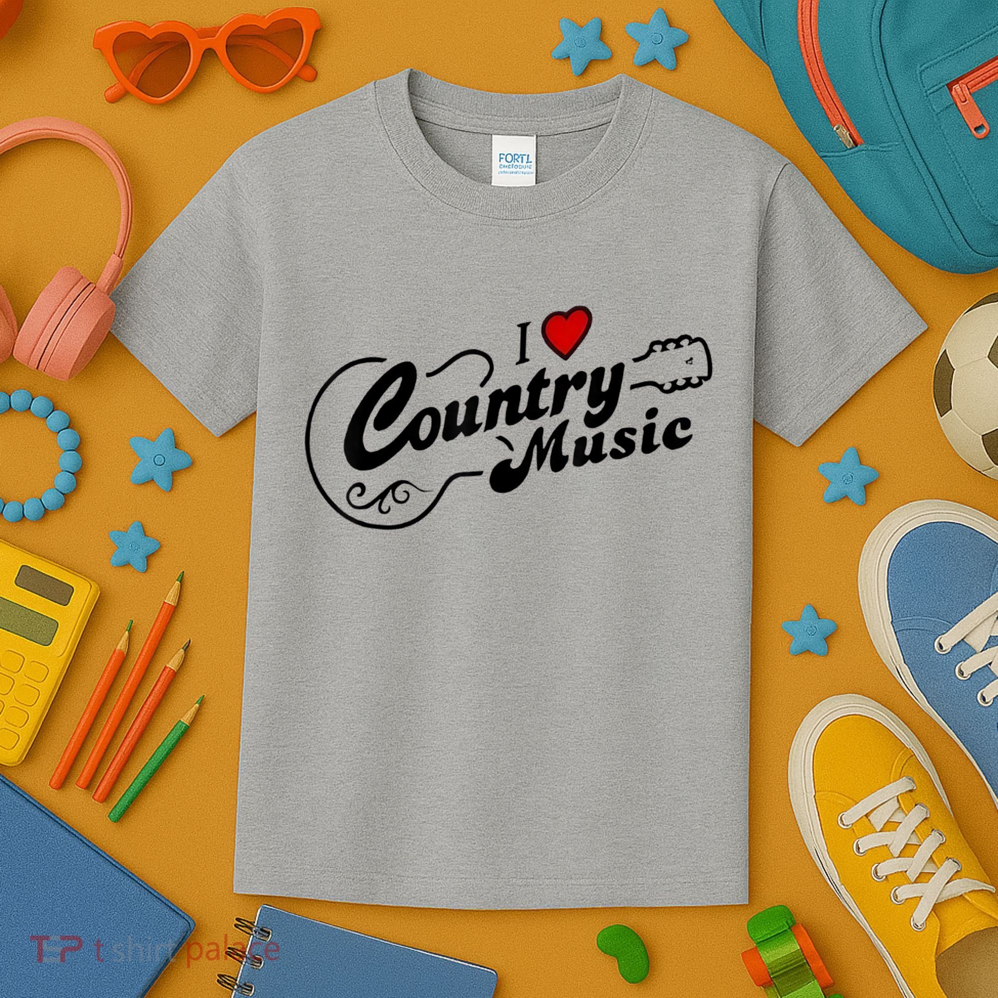I Love Country Music Kids T-Shirt