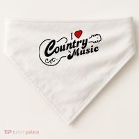 I Love Country Music USA-Made Doggie Bandana thumb 0