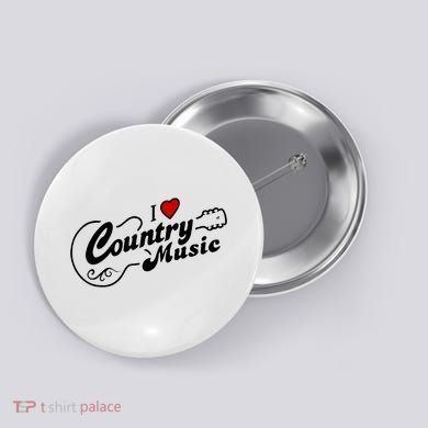 I Love Country Music Button