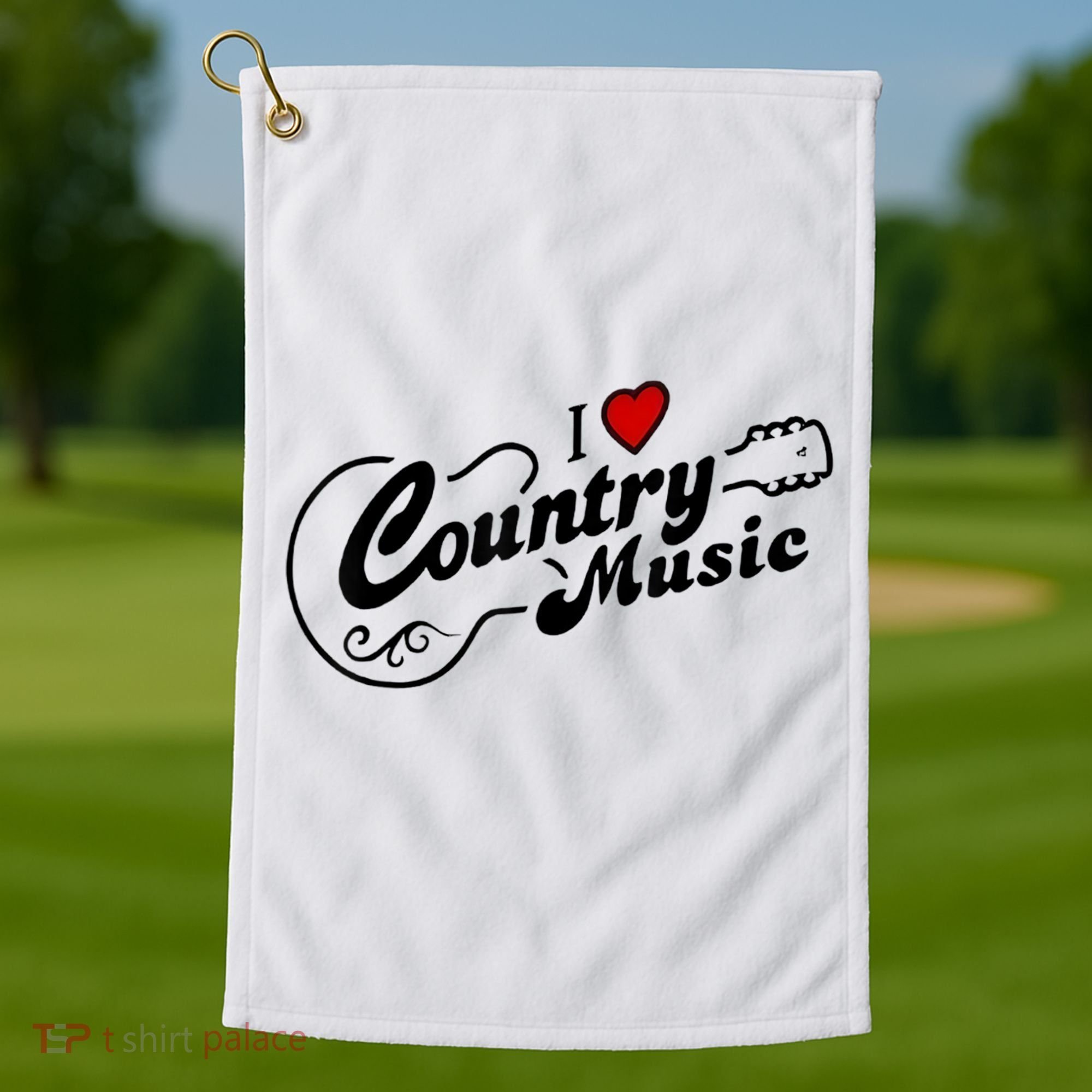 I Love Country Music Golf Towel