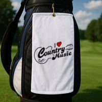 I Love Country Music Golf Towel thumb 2