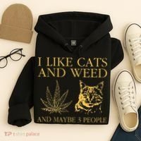I Like Cats And Weed And Maybe 3 People Hoodie thumb 4
