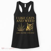 I Like Cats And Weed And Maybe 3 People Women's Tank Top thumb 0