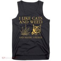 I Like Cats And Weed And Maybe 3 People Tank Top thumb 0