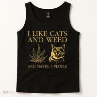 I Like Cats And Weed And Maybe 3 People Tank Top thumb 2