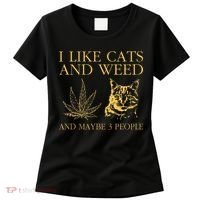 I Like Cats And Weed And Maybe 3 People Women's T-Shirt thumb 0