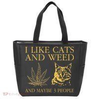 I Like Cats And Weed And Maybe 3 People Tote Bag thumb 0