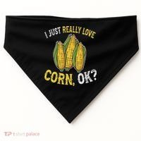 I Love Corn OK Cute And Funny Corn On The Cob USA-Made Doggie Bandana thumb 0