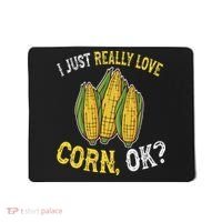 I Love Corn OK Cute And Funny Corn On The Cob Mousepad thumb 0