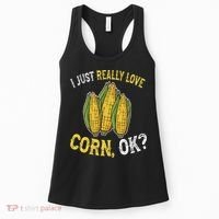 I Love Corn OK Cute And Funny Corn On The Cob Women's Tank Top thumb 0
