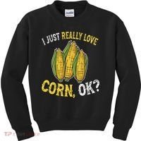 I Love Corn OK Cute And Funny Corn On The Cob Kids Sweatshirt thumb 0
