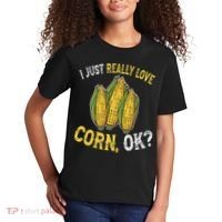 I Love Corn OK Cute And Funny Corn On The Cob Kids T-Shirt thumb 2