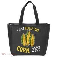 I Love Corn OK Cute And Funny Corn On The Cob Tote Bag thumb 0