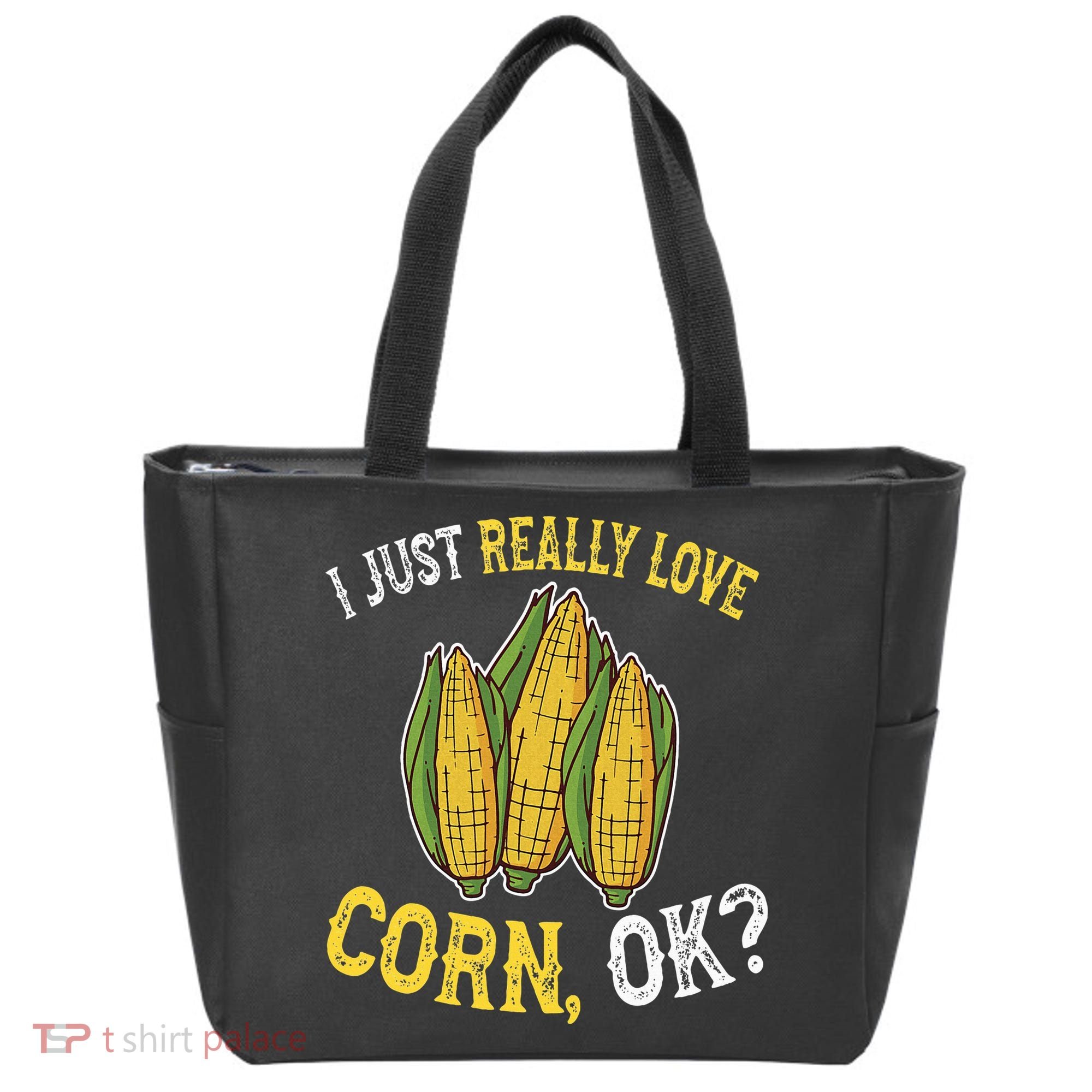 I Love Corn OK Cute And Funny Corn On The Cob Tote Bag