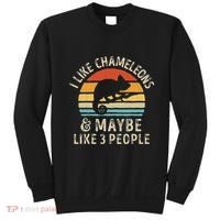 I Like Chameleons And Maybe 3 People Chameleon Lizard Retro Sweatshirt thumb 0