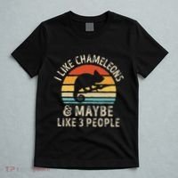 I Like Chameleons And Maybe 3 People Chameleon Lizard Retro T-Shirt thumb 5