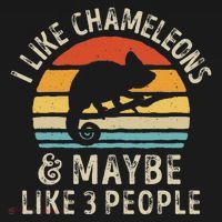 I Like Chameleons And Maybe 3 People Chameleon Lizard Retro Polo thumb 3