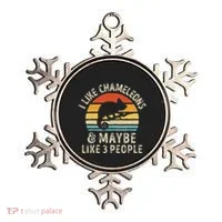 I Like Chameleons And Maybe 3 People Chameleon Lizard Retro Ornament thumb 0