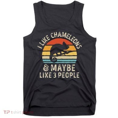 I Like Chameleons And Maybe 3 People Chameleon Lizard Retro Tank Top
