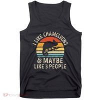 I Like Chameleons And Maybe 3 People Chameleon Lizard Retro Tank Top thumb 0
